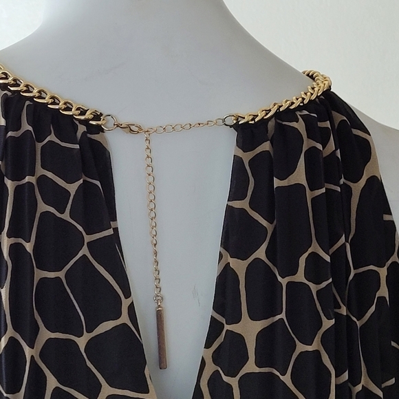 MICHAEL Michael Kors Giraffe Print Pleated Halter Neck Top 1X - Picture 6 of 12